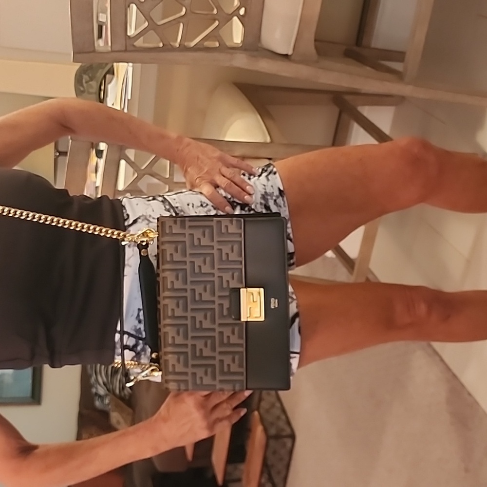 Fendi Black and Brown Logo Shoulder Bag - Picture 13 of 16